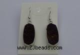 NGE5126 10*22mm - 12*25mm freeform plated druzy quartz earrings