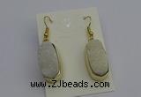 NGE5130 10*22mm - 12*25mm freeform plated druzy quartz earrings