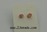 NGE5180 5*8mm - 6*10mm nuggets plated druzy quartz earrings