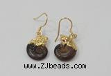 NGE56 12*16mm - 13*18mm ammonite gemstone earrings wholesale