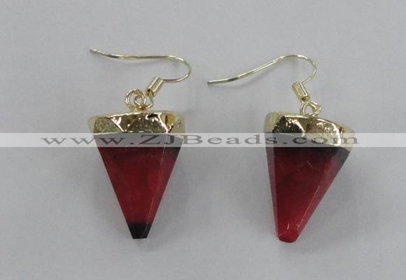 NGE62 14*20mm - 15*22mm cone agate gemstone earrings wholesale