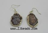 NGE80 18*25mm - 20*25mm freeform druzy agate gemstone earrings