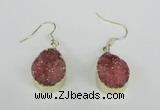 NGE86 15*20mm teardrop druzy agate gemstone earrings wholesale