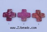 NGP03 5PCS 45*45mm cross dyed imperial jasper pendants wholesale