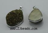 NGP1002 25*35mm - 35*45mm freeform druzy agate beads pendant