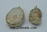 NGP1024 25*35mm - 35*45mm freeform druzy agate beads pendant