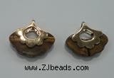 NGP1073 8*25*28mm yellow tiger eye pendants with brass setting