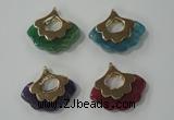 NGP1074 8*25*28mm agate gemstone pendants with brass setting