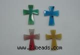 NGP1080 32*42mm cross agate gemstone pendants wholesale