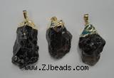 NGP1089 20*30mm - 25*50mm nuggets smoky quartz pendants