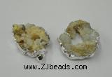 NGP1138 25*35mm - 40*45mm freeform druzy agate pendants with brass setting