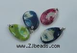 NGP1228 30*45mm - 35*50mm freeform agate pendants with brass setting