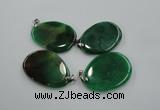 NGP1229 35*50mm - 45*55mm freeform agate pendants with brass setting