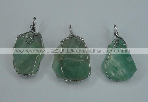 NGP1293 18*30mm – 25*35mm nuggets green fluorite pendants