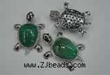 NGP1297 43*60mm tortoise agate pendants with crystal pave alloy settings