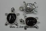 NGP1300 43*60mm tortoise agate pendants with crystal pave alloy settings