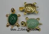 NGP1306 43*60mm tortoise agate pendants with crystal pave alloy settings