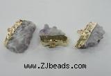 NGP1342 25*35mm - 35*50mm freeform amethyst pendants with brass setting