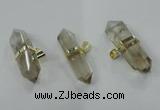 NGP1362 12*35mm - 16*55mm faceted nuggets smoky quartz pendants