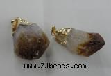 NGP1388 18*35mm - 20*50mm nuggets citrine gemstone pendants