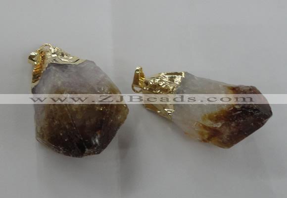 NGP1388 18*35mm - 20*50mm nuggets citrine gemstone pendants