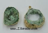 NGP1421 30*40mm - 45*55mm freeform plated druzy agate pendants