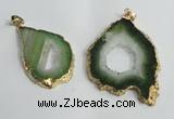 NGP1429 30*45mm - 45*55mm freeform plated druzy agate pendants