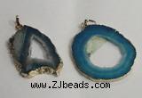 NGP1430 30*45mm - 45*55mm freeform plated druzy agate pendants