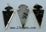 NGP1433 25*60mm - 30*65mm arrowhead agate pendants wholesale