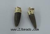 NGP1453 6*20mm - 9*30mm bullet agate gemstone pendants wholesale