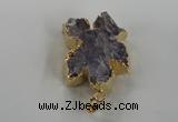NGP1468 30*35mm - 35*40mm starfish druzy amethyst gemstone pendants