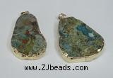 NGP1471 30*40mm - 40*50mm freeform chrysocolla gemstone pendants