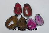 NGP1488 30*45mm - 40*50mm freeform plated druzy agate pendants