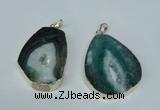 NGP1493 30*45mm - 40*50mm freeform plated druzy agate pendants