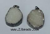 NGP1518 30*35mm - 30*40mm freeform plated druzy agate pendants