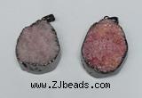 NGP1520 30*35mm - 30*40mm freeform plated druzy agate pendants