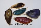 NGP1543 30*65mm - 40*65mm freeform agate gemstone pendants