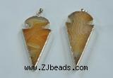 NGP1571 30*65mm arrowhead agate gemstone pendants