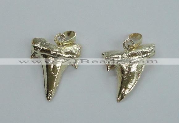 NGP1579 20*22mm - 20*25mm plated shark teeth pendants wholesale