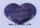 NGP160 2pcs 35*50mm heart kunzite gemstone pendants jewelry