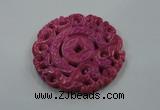 NGP1612 65*65mm Carved dyed natural hetian jade pendants wholesale