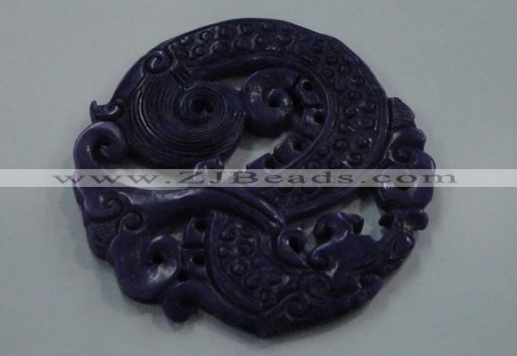 NGP1628 67*70mm Carved dyed natural hetian jade pendants wholesale