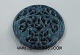 NGP1647 65*65mm Carved dyed natural hetian jade pendants wholesale