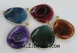 NGP1663 40*50mm - 45*55mm freeform agate gemstone pendants