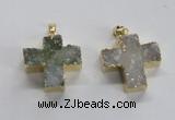 NGP1682 25*26mm - 27*28mm cross druzy agate pendants wholesale