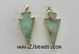 NGP1702 18*39mm arrowhead australia chrysoprase pendants