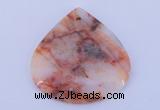 NGP173 2pcs 6*44mm flat teardrop rainbow agate gemstone pendants