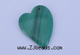 NGP174 2pcs 30*40mm heart synthetic malachite gemstone pendants