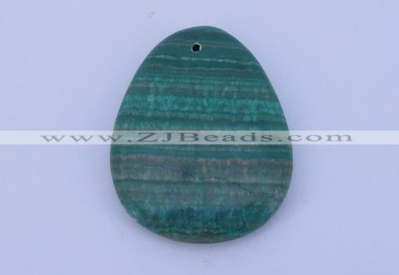 NGP175 2pcs 32*42mm teardrop synthetic malachite gemstone pendants