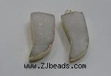 NGP1753 20*45mm oxhorn druzy agate gemstone pendants